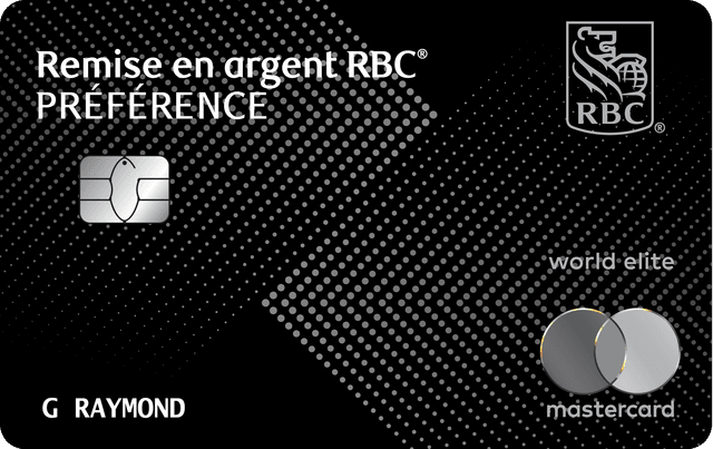 Carte Remise en argent Préférence World Elite Mastercard RBC